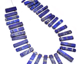 Raw Lapis Lazuli Crystal , Lapis Lazuli Point Beads , Blue Slab Stone , Top Drilled Slice Beads , Healing Crystals and Stones