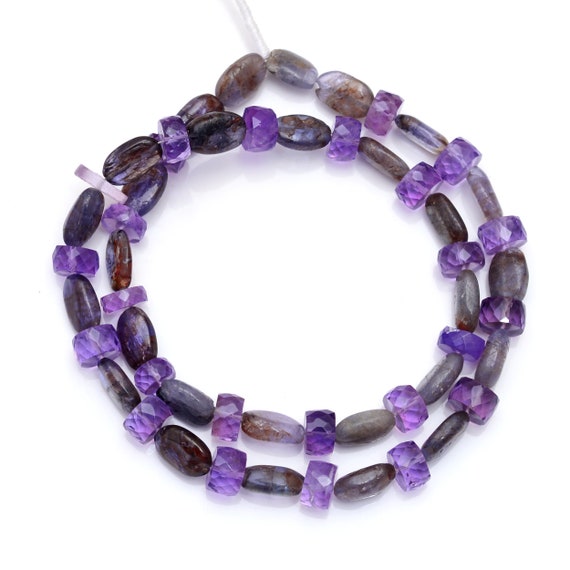 Tanzanite Oval Beads Amethyst Rondelle Beads Mix Gemstone - Main Image