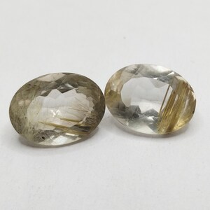 Faceted Golden Rutile Quartz Stone | Natural Gemstone for Jewelry