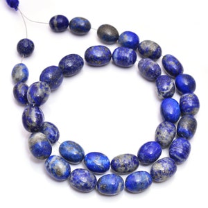9*8mm 10*14mm 1 Full Strand Loose Lapis lazuli Stone Genuine Natural Oval Nugget Lapis Lazuli Healing Gemstone Beads for Jewelry Making