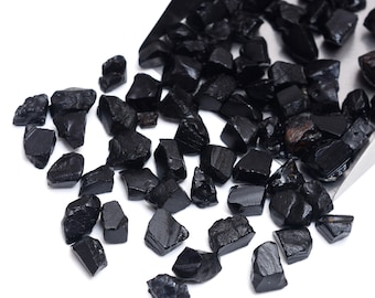 Gema bruta de espinélio preto AAA, 25 peças sem furo (6-10 mm)