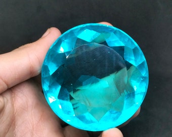 800+ Carat Swiss Blue Glass Field Topaz Gemstone Round Shape Big Topaz Gemstone AAA Quality Huge Topaz Crystal Gemstone(man made stone)