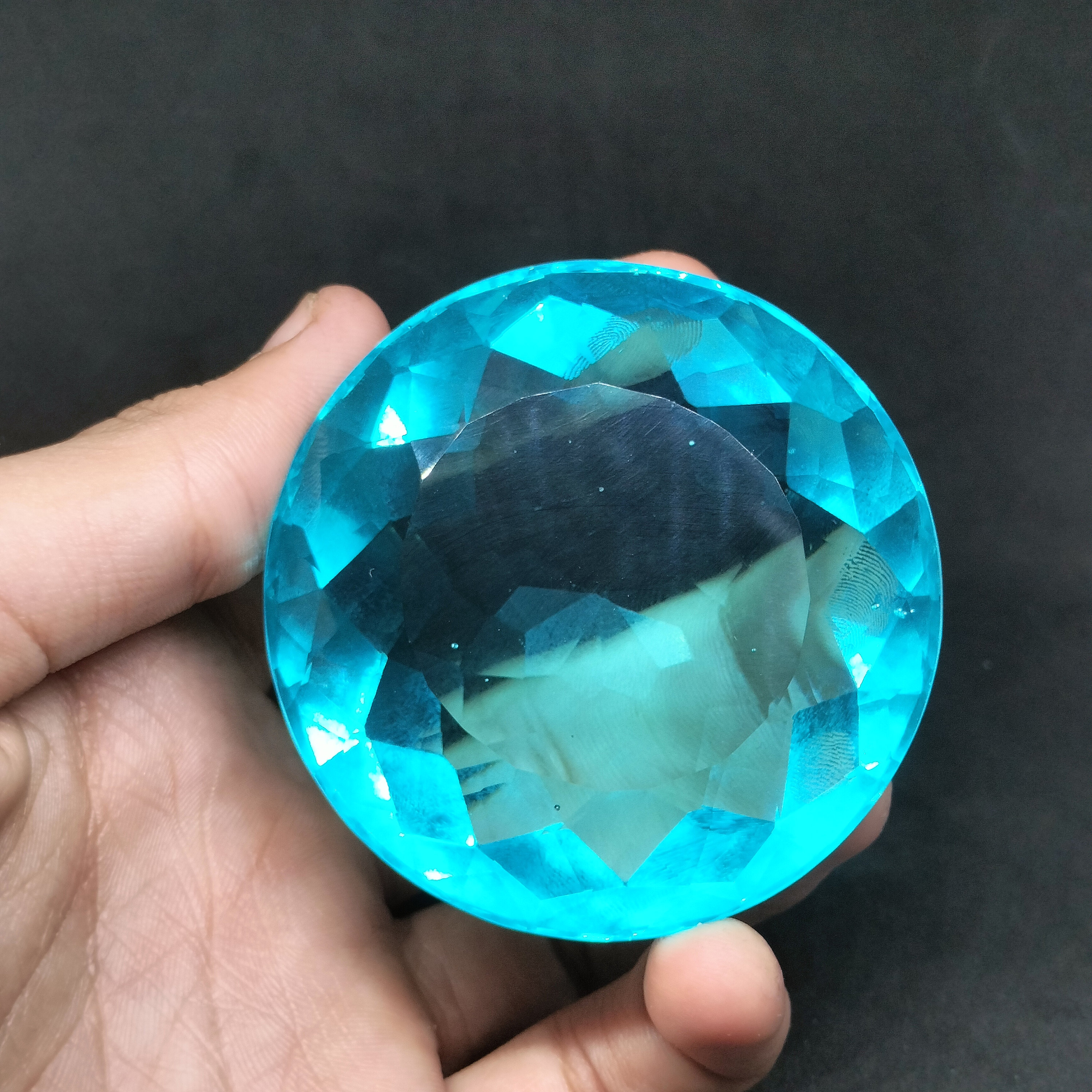 Swiss Blue Glass Topaz Gemstone, 815 Carat Round Crystal - Etsy