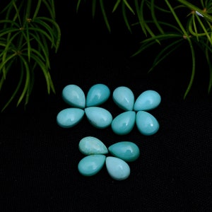 Cabochão 100% natural turquesa do Arizona em formato de pêra, lote de pedras preciosas soltas, fabricação de joias, cabochão em atacado, pedras preciosas a granel, 10 peças