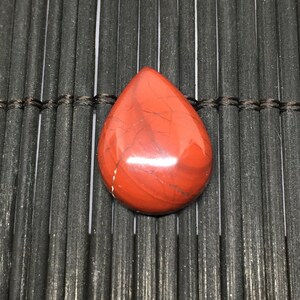 Natural Red Jasper Gemstone - Pear shape Red Jasper Palm Stone - Loose Red Jasper Cabochon Gemstone For Jewelry Making 13.80 CT, 20x15x6 mm