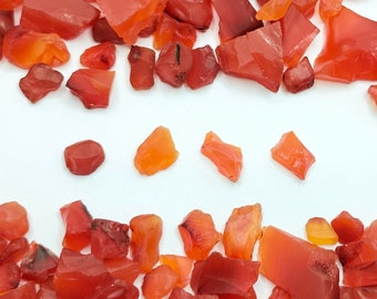 20 Stück Roher Karneol Edelstein, Natürliche Orange Kristalle (8-20 MM)
