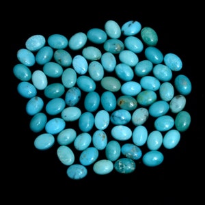 Piedra preciosa turquesa de Arizona, cabujón turquesa de 7 x 5 mm, piedra turquesa, piedras ovaladas turquesas, piedra preciosa turquesa calibrada, lote de turquesa