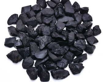 10 peças de pedra preciosa bruta de espinélio preto natural, 14-20 mm.