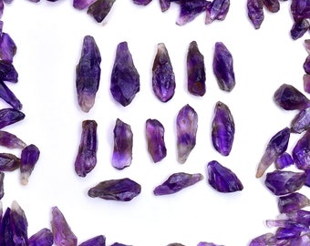 20 Stück Natürlicher Afrikanischer Amethyst Rohedelstein Lot (8 x 5 mm Bis 15 x 6 mm)