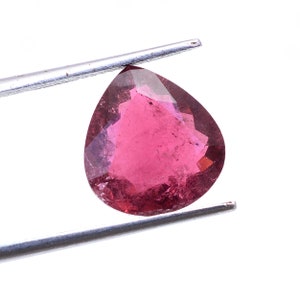 Natural Pink Tourmaline Heart Shape 12x12x5 mm Semi Precious Faceted Loose Gemstone For Jewelry making