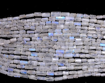 AAA Natural moonstone Tube Shape Faceted Loose Beads AAA Grade Blue fire Moonstone Tubes Faceted Moonstone Beads Necklace