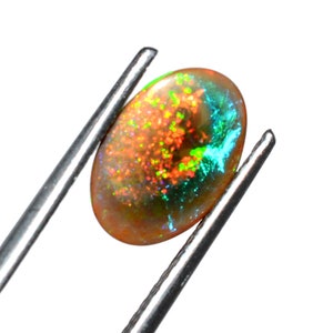 AAA éthiopien Welo feu noir opale forme ovale cabochon pierre précieuse en vrac 1.80 CT, fournitures de fabrication de bijoux, cabochon de stock unique 12x8x5 mm