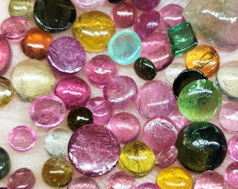 20 AAA Grade Multi Color Tourmaline Round Cabochons (3-5mm)