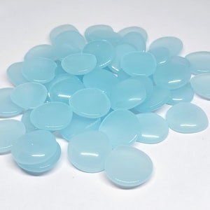 10 peças de vidro colorido aqua 16x16mm pedras soltas calibradas, cabochões polidos em formato de coração, pedra criada em laboratório, pedra feita pelo homem