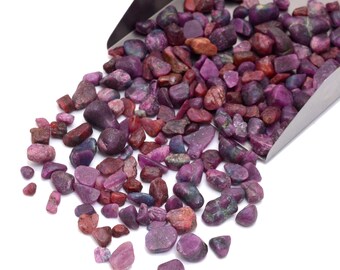 50 Pieces Raw Ruby Crystals – Loose Rough Gemstones (4-10mm)