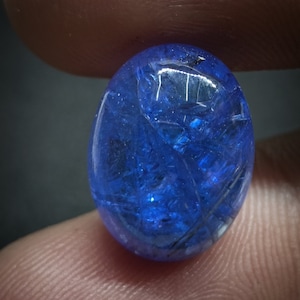 Cabochon di tanzanite - Gioielli in tanzanite - Qualità AAA+ - Cabochon di tanzanite naturale - Pietra sciolta di tanzanite - Cabochon di tanzanite per anello