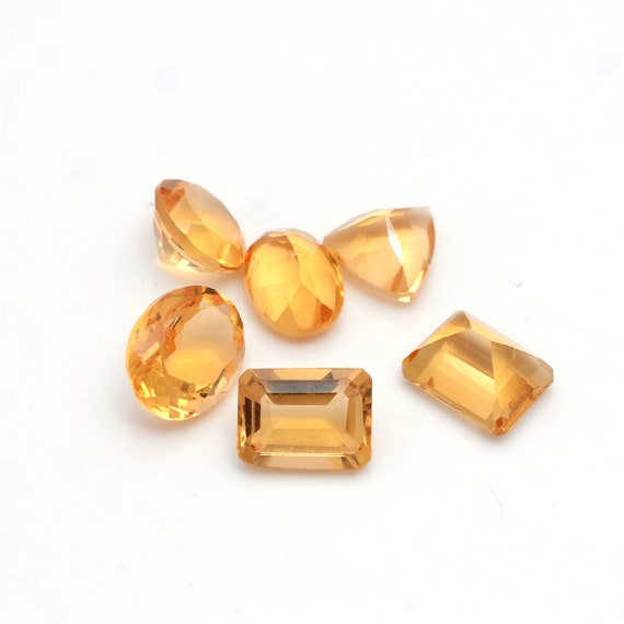 Perles en citrine jaune à facettes, 8x6mm, en forme de