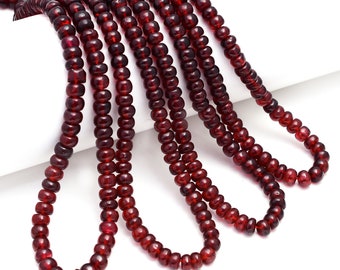 Perles rouges grenat AAA naturelles de qualité supérieure 5, 6, 8MM taille disponible, perles lisses cabochon de forme ronde, fabrication de bijoux, collier de perles rouges grenat