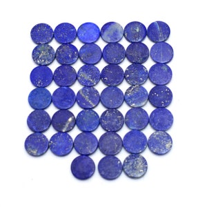 Lápis-lazúli azul 10 x 10 mm moeda pedra preciosa plana - Lápis plano - pedra preciosa plana - pedra preciosa moeda - Lápis natural - moeda de lápis, lote de 10 peças