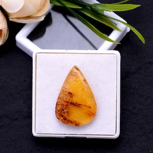 Autentico cabochon in ambra di copale 9,90 CT AAA inclusioni gemma a forma di pera cabochon in ambra rara a forma di pera gemma sciolta 28x20x6mm
