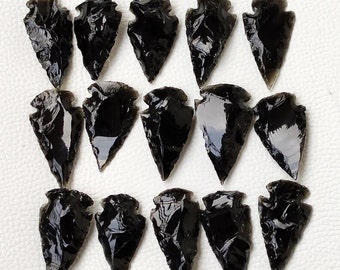 Obsidian Arrowhead, Obsidian Crescent Arrow head, Black Spear Head, Obsidian Point, Crescent Arrowhead Crystal for Wire wrap Jewelry