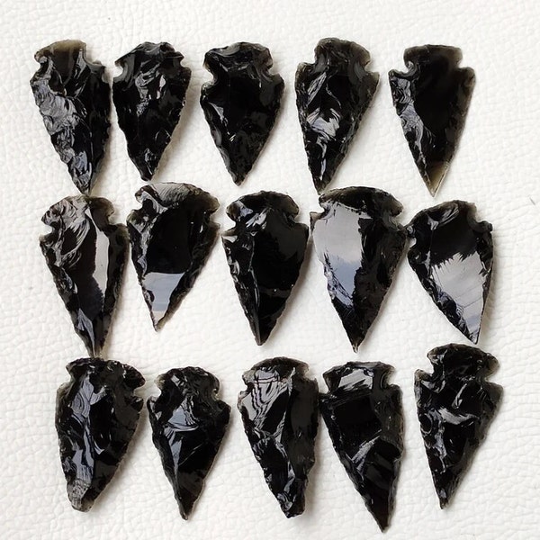 Obsidian Arrowhead, Obsidian Crescent Arrow head, Black Spear Head, Obsidian Point, Crescent Arrowhead Crystal for Wire wrap Jewelry