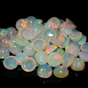 5MM, 6MM Natural ETHIOPIAN OPAL Cabochon Round Gemstone, Natural AAA Quality, Ethiopian Opal Round Cabochon Gemstone