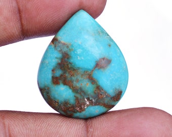 AAA Arizona Turquoise Pear Shape Cabochon Loose Gemstone, 24.80 CT, Natural Turquoise cabochons 29x25x6 mm