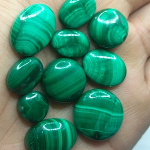 Lote de malaquita - Lote de malaquita por atacado - Lote de cabochão de malaquita - Pacote de malaquita a granel - Pedra de malaquita para fazer colar/anel de joias