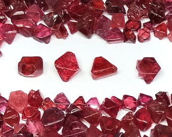Red Spinel Rough Crystals, Natural Burma Gemstones (4-7 MM)