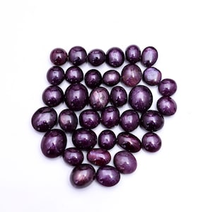 Cabochão oval de safira com estrela natural, lote de pedras preciosas soltas, 3 peças, tamanho 9x8mm a 12x10mm, cabochão para fazer joias de anel