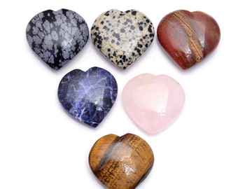 Mix Gemstone Crystal Heart,Quartz Heart,Crystal Heart,Mini Heart,Crystal Jewelry,Mineral Specimen,Crystal Heal,Crystal Gifts 7 Chakra Hearts