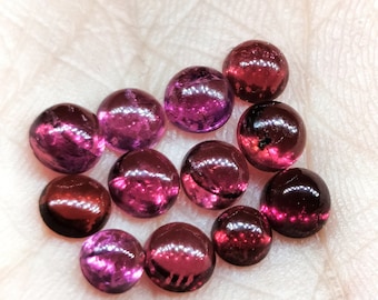 AAA Rhodolite Garnet Round Cabochon, 5mm, Natural Loose Gemstone