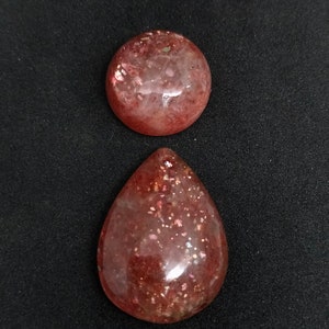 Pierres de boucle d'oreille Cabochon en pierre de soleil naturelle pour mélange de formes pour la fabrication de bijoux paire de boucles d'oreilles Cabochon en gros cadeau pour elle Cabochon en pierre de soleil flashy