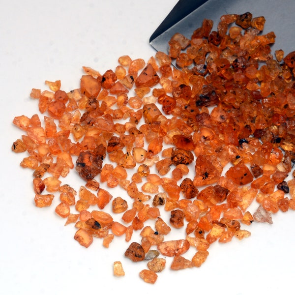 50 Cts Natural Spessartite Garnet Raw,Size 2-6 MM Orange Garnet Rough,Healing Crystal Spessartite Garnet Rough,Untreated Orange Garnet Rough