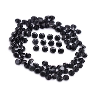 100 pieces 3mm Black Spinel Faceted Round Loose Gemstone, Black Spinel Round Faceted Loose Gemstone, Black Spinel Faceted Gemstone