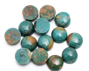 Natural Arizona Turquoise Round Shape Flat Back 8mm Calibrated Wholesale Loose Gemstone Cabochon Bulk Cabochon
