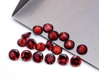 AAA Red Garnet – 5mm Round Faceted Loose Gemstone