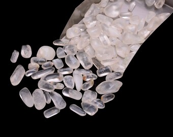 White Topaz Tumble Stones: Raw, Polished, 5-15mm, Jewelry Making Lot
