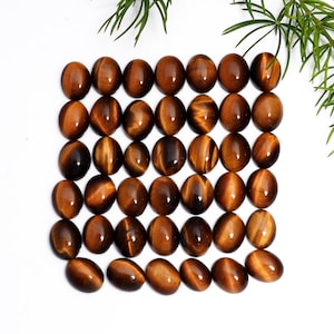 Pedra de olho de tigre 100% natural - Olho de tigre AAA - Pedra preciosa - Cabochão de olho de tigre - Lote de olho de tigre - Lote de atacado - Pedra de joias - Táxi de olho de tigre
