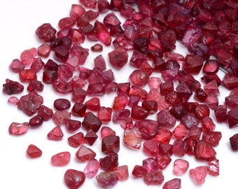 Burmese Spinel Crystals – Red Pink Rough Gemstones (3-6mm)