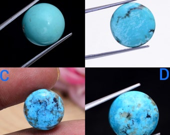 100% Natural Turquoise Gemstone, Arizona Turquoise Round Shape Gemstone, AA+ Quality Turquoise, Turquoise Cabochon Gemstone Jewelry making