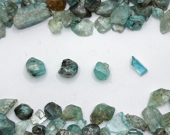 25 Pieces Blue Zircon Raw 8-15 Mm,blue Zircon Gemstone