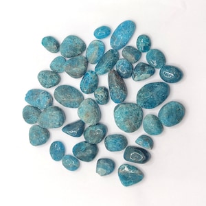 Lotto di cristalli grezzi di apatite blu, trucioli sfusi di pietra preziosa di apatite blu naturale per forniture per la produzione di gioielli, apatite all'ingrosso grezza da 10 a 20 mm