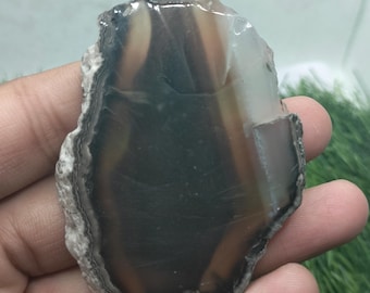 Schwarze Onyx polierte Platte, Rohedelstein Scheibe für die Schmuckherstellung