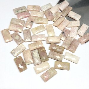 Pink Opal Rectangle Shape Briolettes Gemstone, Calibrated Smooth Faceted Both Side Stones, Loose Beads For Jewelry Earring Making 16x8mm