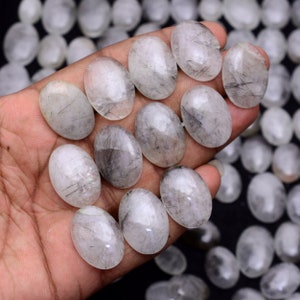 Natürlicher Schwarzer Rutil Quarz Cabochon, Loser Edelstein, Schwarzer Rutil Kristall, Schwarzer Rutil Cabochon, Schmuckherstellung Stein, Geschenk für Sie