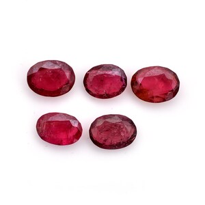 5 pcs Natural Pink Tourmaline Oval Faceted Loose Gemstone, Tourmaline Faceted Gemstone Jewelry Making 8.10 Cts 7x5x3 mm To 7.5x5.5x3 mm