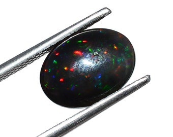 10x13mm Opal - Natural Black Ethiopian Fire opal- Black Opal - Welo fire opal - October birthstone - Opal Stone- Opal Cabochon - Loose Opal