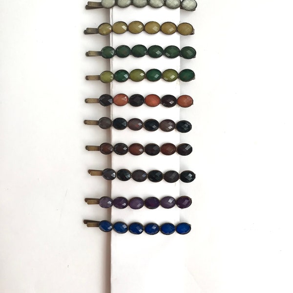 straight hair slide with jewel color stones - more colours available